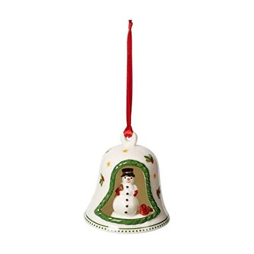  [아마존베스트]Villeroy & Boch My Christmas Tree Bell with Snowman, Hard Porcelain, Multicoloured, 6x6x7