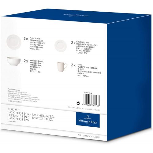  [아마존베스트]Villeroy & Boch 10-4153-8543 For Me Dinnerware, Premium Porcelain White