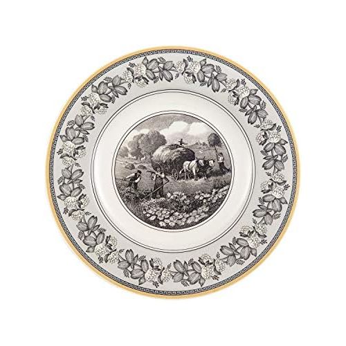  [아마존베스트]Villeroy & Boch 10-1067-2610 Audun Ferme Dinner Plate, 10.5 in, White/Gray/Yellow