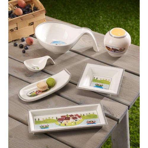  [아마존베스트]Villeroy & Boch Design Naif Gifts Rectangular Bowl, Premium Porcelain, White/Colourful