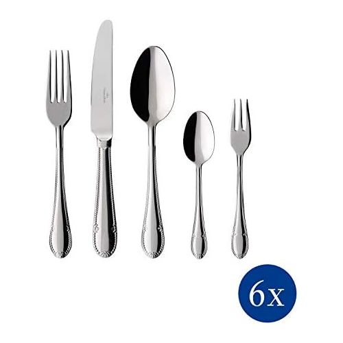  [아마존베스트]Villeroy & Boch Mademoiselle Set of Cutlery for up to 6 People, 30 Pieces, Stainless Steel