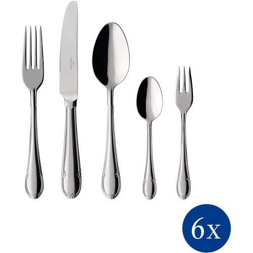  [아마존베스트]Villeroy & Boch Mademoiselle Set of Cutlery for up to 6 People, 30 Pieces, Stainless Steel