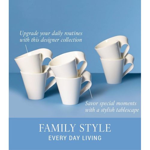  [아마존베스트]New Wave Caffe Coffee Mug Set of 6 by Villeroy & Boch - Premium Porcelain - Made in Germany - Dishwasher and Microwave Safe - Includes Mugs - 11 Ounce Capacity