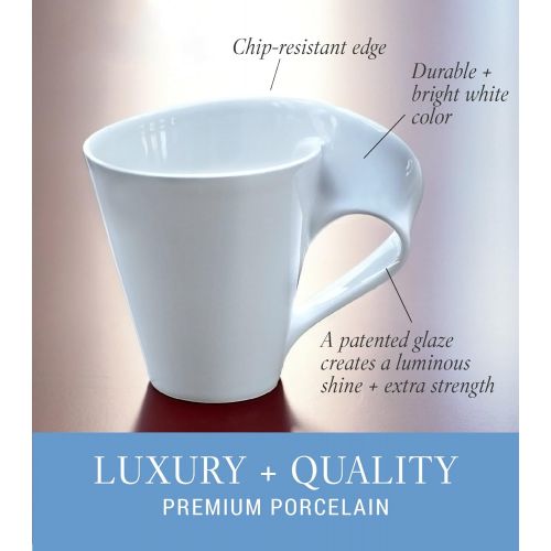  [아마존베스트]New Wave Caffe Coffee Mug Set of 6 by Villeroy & Boch - Premium Porcelain - Made in Germany - Dishwasher and Microwave Safe - Includes Mugs - 11 Ounce Capacity
