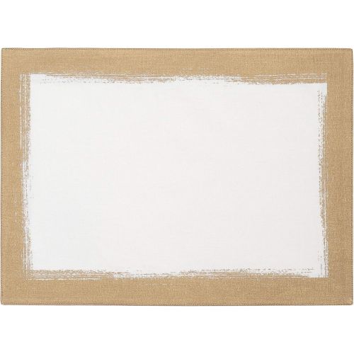  [아마존베스트]Villeroy & Boch Villeroy and Boch Metallic Brushstroke 14x20 Placemats, Set of 4, Ivory and Gold