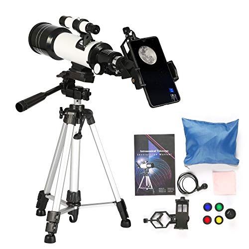  [아마존베스트]Vilobos Astronomical Telescope Portable Telescope for Kids Beginners, 70mm Aperture,20-120x Magnification, with Adjustable Tripod Storage Bag Phone Adapter and Remote