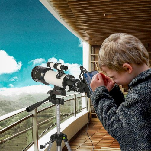  [아마존베스트]Vilobos Astronomical Telescope Portable Telescope for Kids Beginners, 70mm Aperture,20-120x Magnification, with Adjustable Tripod Storage Bag Phone Adapter and Remote