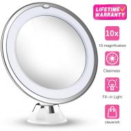 Vimdiff Updated 2019 Version 10X Magnifying Makeup Vanity Mirror With Lights, LED Lighted Portable Hand Cosmetic Magnification Light up Mirrors for Home Tabletop Bathroom Shower Travel