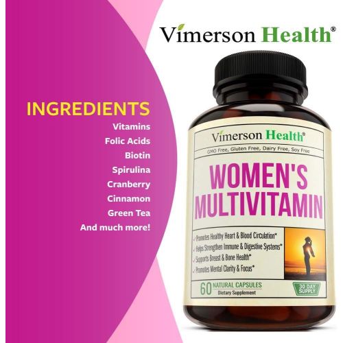  [아마존 핫딜] [아마존핫딜]Vimerson Health Womens Daily Multivitamin Multimineral Supplement. Vitamins and Minerals. Chromium, Magnesium, Biotin, Zinc, Calcium, Green Tea. Antioxidant Properties for Women. Heart, Breast Hea