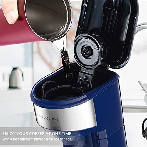  Vimukun Single Serve Coffee Maker Coffee Brewer for K-Cup Single Cup Capsule and Ground Coffee, Single Cup Coffee Makers with 6 to 14oz Reservoir, Mini Size (Blue)