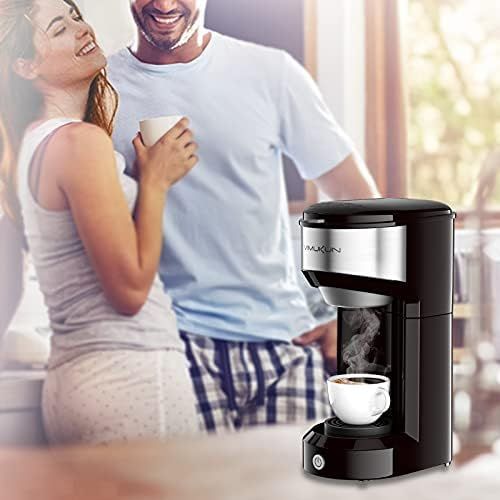  Vimukun Single Serve Coffee Maker Coffee Brewer for K-Cup Single Cup Capsule and Ground Coffee, Single Cup Coffee Makers with 6 to 14oz Reservoir, Mini Size