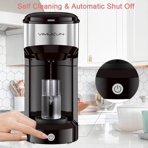  Vimukun Single Serve Coffee Maker Coffee Brewer for K-Cup Single Cup Capsule and Ground Coffee, Single Cup Coffee Makers with 6 to 14oz Reservoir, Mini Size