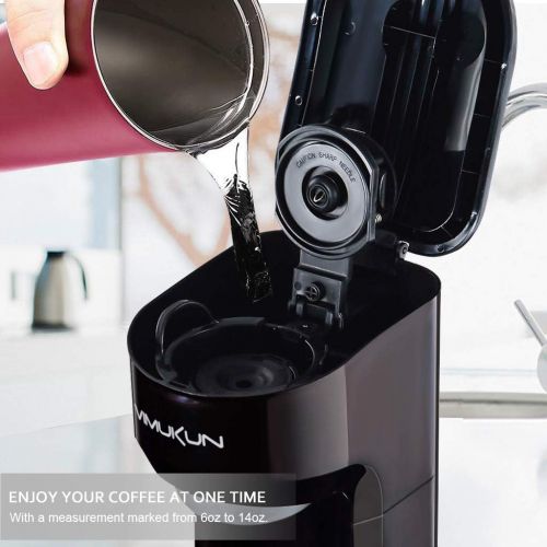  [아마존베스트]VIMUKUN Single Serve Coffee Maker Coffee Brewer Compatible with K-Cup Single Cup Capsule with 6 to 14oz Reservoir, Mini Size (Black)
