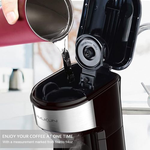  Vimukun Single Serve Coffee Maker Coffee Brewer for K-Cup Single Cup Capsule and Ground Coffee, Single Cup Coffee Makers with 6 to 14oz Reservoir, Mini Size