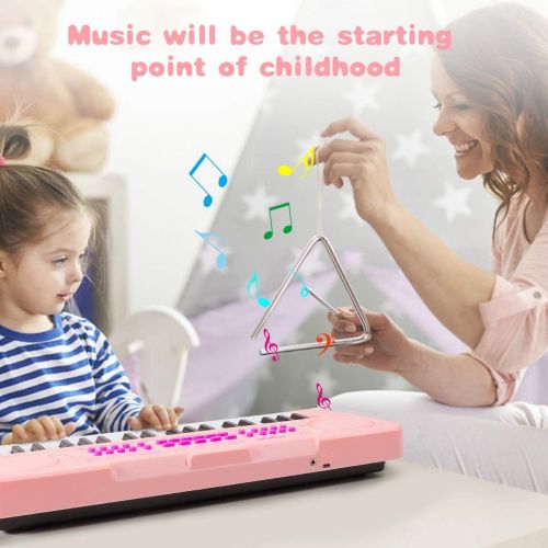  [아마존베스트]Vimzone Kids Piano Keyboard, 37Keys Multi-Function Musical Instrument Piano Toy, Electronic Keyboard for 2 3 4 5 Years Old Toddlers Children Beginner (Pink)