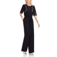 VINCE CAMUTO Lace Inset Belted Jumpsuit