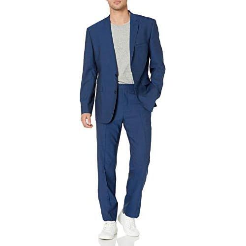 빈스 Vince Camuto Mens Two Button Slim Fit Solid Suit