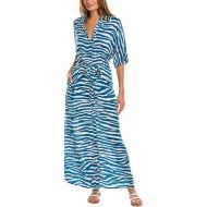 Vince Camuto womens Zebra Belted Maxi Dress Cover-up