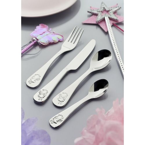  Viners 802372 Fairies 4-Piece Stainless Steel Kids Cutlery Giftbox Set