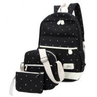 Viniolve Canvas Dot Backpack Cute Lightweight Bookbag School Shoulder Bags for Teen
