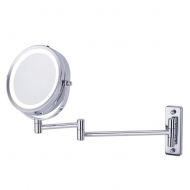Vinmax Wall Mounted Makeup Mirror With Lights And Magnification Double Side Extending Folding Round For Beauty Shaving -5X Magnification