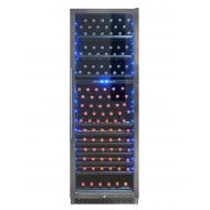 Vinotemp EL-168WCGM 168-Bottle Dual-Zone Wine Cooler, Stainless Steel