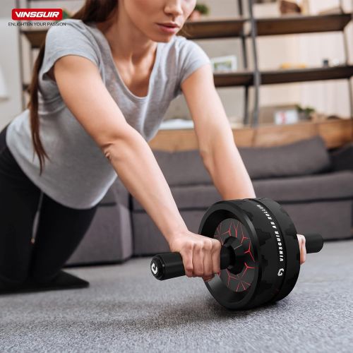  Vinsguir Ab Roller Wheel, Abs Workout Equipment for Abdominal & Core Strength Training, Exercise Wheels for Home Gym Fitness, Ab Machine with Knee Pad Accessories