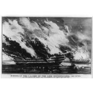 Vintage Reprints Photo Reprint Burning of the U.S. ship of the line Pennsylvania, 140 guns : and other vessels, at the Gosport Navy Yard,