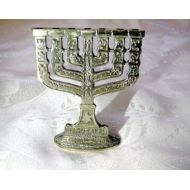 VintageAnd4All Vintage jewish menorah, Judaica, temple house