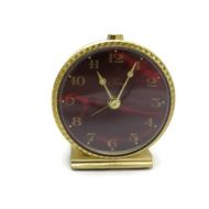 VintageInBloom Seth Thomas Clock - Travel Alarm Clock with Case, Red Face, 1960s, Glow in the Dark Hands, Works