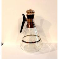 /VintagePrairieHome Vintage Glass Coffee Carafe, Atomic Copper, Mid Century Modern, MCM, Coffee Server, Retro Kitchen, 10 inches, Hostess Gift, USA, 1960s