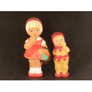 VintageRetroEu Libuse Niklova Red Riding Hood and Punch Plastic Squeaky Toys