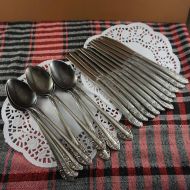 /VintageSovietDelight SET of 22 Vintage spoon Vintage silverware Collectible spoon Vintage kitchen decor Anniversary Gift|For|Parents Vintage knives Vintage gift