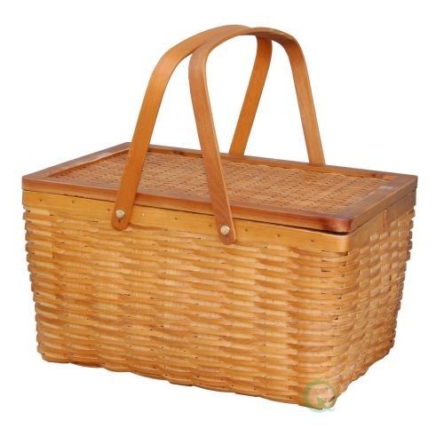  Vintiquewise TM Rectangle Handwoven Chipwood Basket