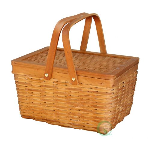  Vintiquewise TM Rectangle Handwoven Chipwood Basket