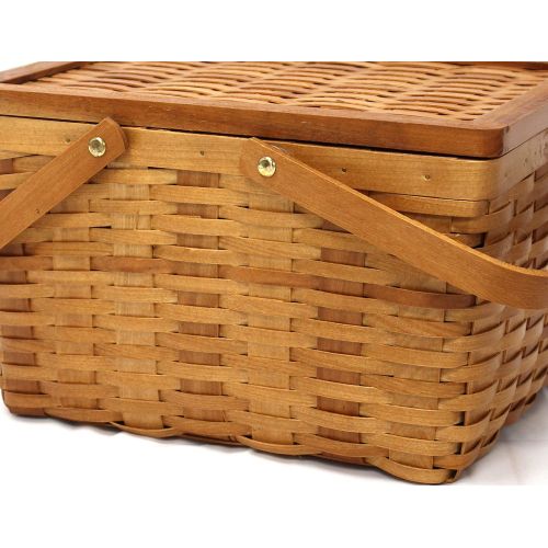  Vintiquewise TM Rectangle Handwoven Chipwood Basket