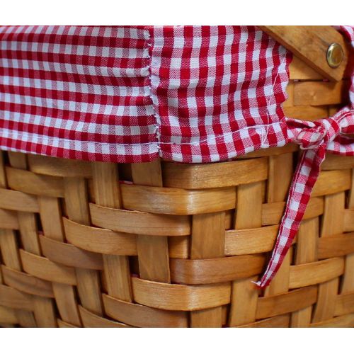  Vintiquewise(TM) Rectangular Basket Lined with Gingham Lining, Small