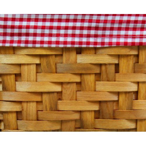  Vintiquewise(TM) Rectangular Basket Lined with Gingham Lining, Small