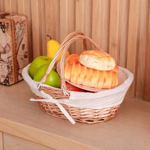  Vintiquewise Oval Willow Basket with Double Drop Down Handles