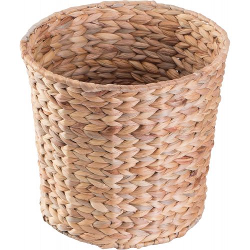  Vintiquewise Natural Water Hyacinth Round Waste Basket - for Bathrooms, Bedrooms, or Offices