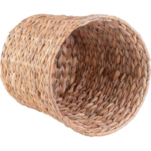  Vintiquewise Natural Water Hyacinth Round Waste Basket - for Bathrooms, Bedrooms, or Offices