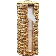 Vintiquewise QI003358 Wicker Water Hyacinth Tall Toilet Tissue Paper Holder for 4 Wide Rolls