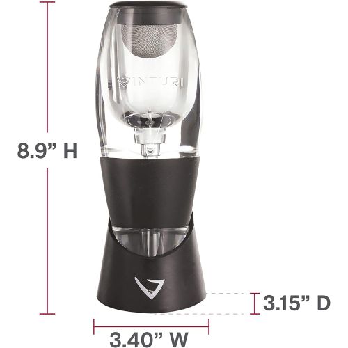  [아마존베스트]Vinturi Red Wine Aerator Includes Base Enhanced Flavors with Smoother Finish, Black