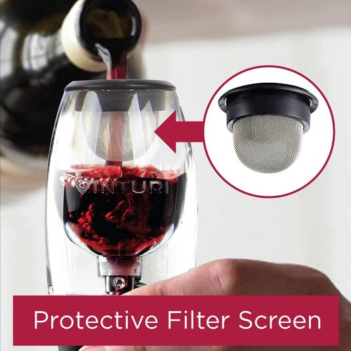  [아마존베스트]Vinturi Red Wine Aerator Includes Base Enhanced Flavors with Smoother Finish, Black