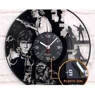 Vinyra STAR WARS VINYL Clock Wall Star Wars Decorations Decor Art Princess Leia Han Solo Star Wars Gifts Women Men Kids Set Clock Gift Black