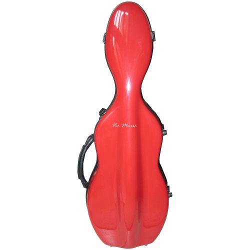  Vio Music Cello-Shaped Violin Case 4/4, Fiberglass-Red