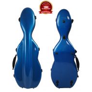 Vio Music Cello-Shaped Violin Case 4/4, Fiberglass-Blue