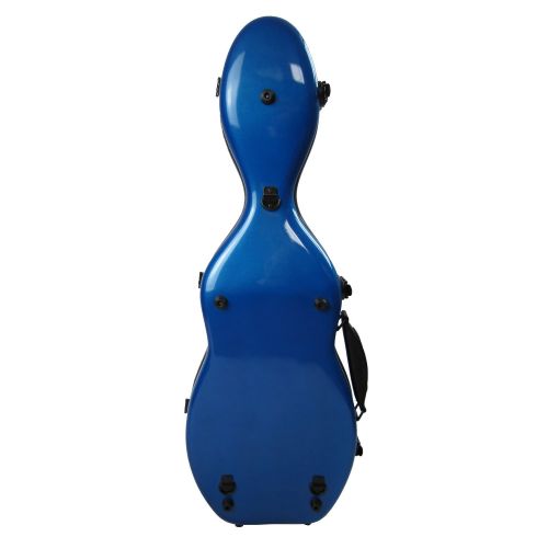  Vio Music Cello-Shaped Violin Case 4/4, Fiberglass-Blue