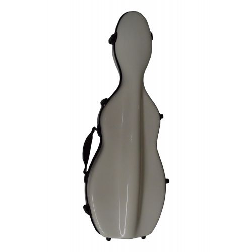  Vio Music Cello-Shaped Violin Case 4/4, Fiberglass-Milk White