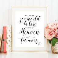 /ViolaMirabilisDesign We know you would be here Christian wedding Catholic wedding decor Heaven wedding sign Wedding memory sign Wedding reception signs #vm31